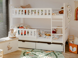 Dviaukštė vaikiška lova su stalčiais IGNAS 90x200