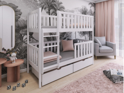 Dviaukštė vaikiška lova su stalčiais MICHALINA 80x160