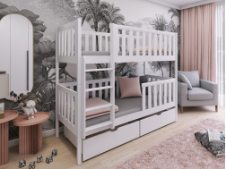 Dviaukštė vaikiška lova su stalčiais MICHALINA 90x190