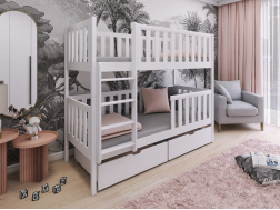 Dviaukštė vaikiška lova su stalčiais MICHALINA 90x200