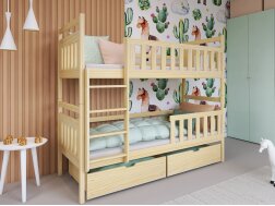 Dviaukštė vaikiška lova su stalčiais MONIKA 80x180