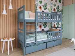 Dviaukštė vaikiška lova su stalčiais MONIKA 80x180