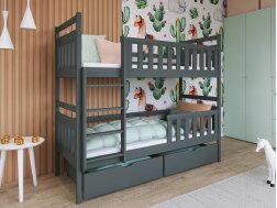 Dviaukštė vaikiška lova su stalčiais MONIKA 80x200