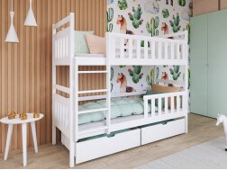 Dviaukštė vaikiška lova su stalčiais MONIKA 90x190
