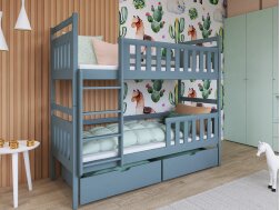 Dviaukštė vaikiška lova su stalčiais MONIKA 90x190