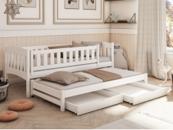 Dvigulė vaikiška lova su stalčiais AMELKA 80x200