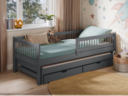 Dvigulė vaikiška lova su stalčiais SOFTI 80x160