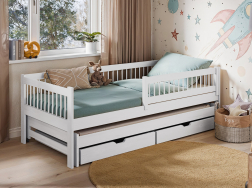 Dvigulė vaikiška lova su stalčiais SOFTI 80x160