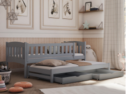 Dvigulė vaikiška lova su stalčiais AMELKA 80x160