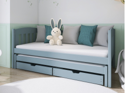 Dvigulė vaikiška lova su stalčiais AMELKA 80x180