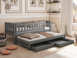 Dvigulė vaikiška lova su stalčiais AMELKA 80x180