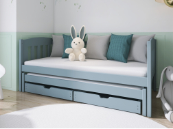 Dvigulė vaikiška lova su stalčiais AMELKA 90x190