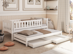 Dvigulė vaikiška lova su stalčiais AMELKA 90x190