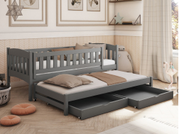 Dvigulė vaikiška lova su stalčiais AMELKA 90x190