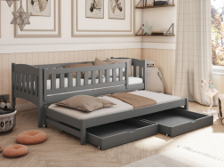 Dvigulė vaikiška lova su stalčiais AMELKA 90x200