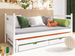 Dvigulė vaikiška lova su stalčiais DANIEL 80x160