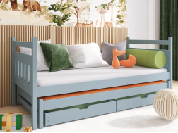 Dvigulė vaikiška lova su stalčiais DANIEL 80x200