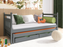 Dvigulė vaikiška lova su stalčiais DANIEL 90x200