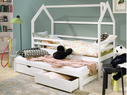 Dvigulė vaikiška lova su stalčiais DANIEL 90x200