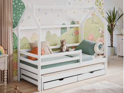 Dvigulė vaikiška lova su stalčiais DANIEL 90x200