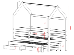 Dvigulė vaikiška lova su stalčiais DISNEY 80x180