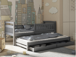 Dvigulė vaikiška lova su stalčiais GALAXY 80x200