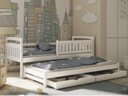 Dvigulė vaikiška lova su stalčiais GALAXY 90x190