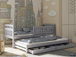 Dvigulė vaikiška lova su stalčiais GALAXY 90x190