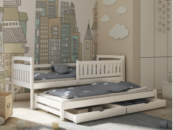 Dvigulė vaikiška lova su stalčiais GALAXY 90x200