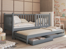 Dvigulė vaikiška lova su stalčiais KAJA 80x160