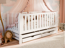 Dvigulė vaikiška lova su stalčiais KAJA 80x160