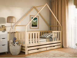 Dvigulė vaikiška lova su stalčiais MAGIC 80x200