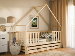 Dvigulė vaikiška lova su stalčiais MAGIC 90x190