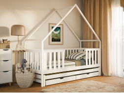 Dvigulė vaikiška lova su stalčiais MAGIC 90x190