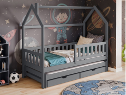 Dvigulė vaikiška lova su stalčiais MONKEY 80x160