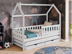 Dvigulė vaikiška lova su stalčiais MONKEY 80x180