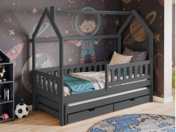 Dvigulė vaikiška lova su stalčiais MONKEY 80x180