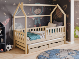 Dvigulė vaikiška lova su stalčiais MONKEY 90x190