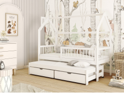 Dvigulė vaikiška lova su stalčiais PAPI 80x160