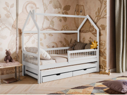 Dvigulė vaikiška lova su stalčiais PAPI 90x190