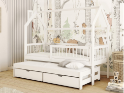 Dvigulė vaikiška lova su stalčiais PAPI 90x190