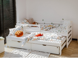 Dvigulė vaikiška lova su stalčiais SENSO 80x160