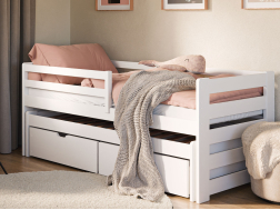 Dvigulė vaikiška lova su stalčiais SENSO 80x180