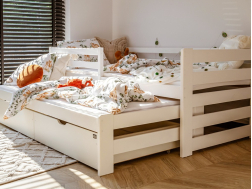 Dvigulė vaikiška lova su stalčiais SENSO 80x200