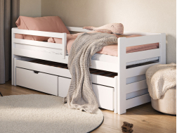 Dvigulė vaikiška lova su stalčiais SENSO 80x200