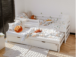 Dvigulė vaikiška lova su stalčiais SENSO 90x190