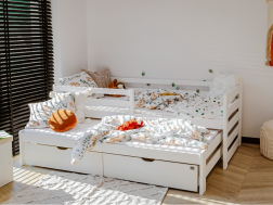 Dvigulė vaikiška lova su stalčiais SENSO 90x190