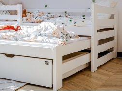 Dvigulė vaikiška lova su stalčiais SENSO 90x190