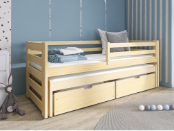 Dvigulė vaikiška lova su stalčiais SENSO 90x190