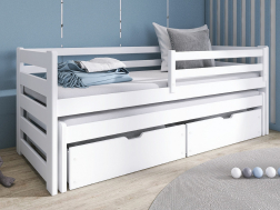 Dvigulė vaikiška lova su stalčiais SENSO 90x190
